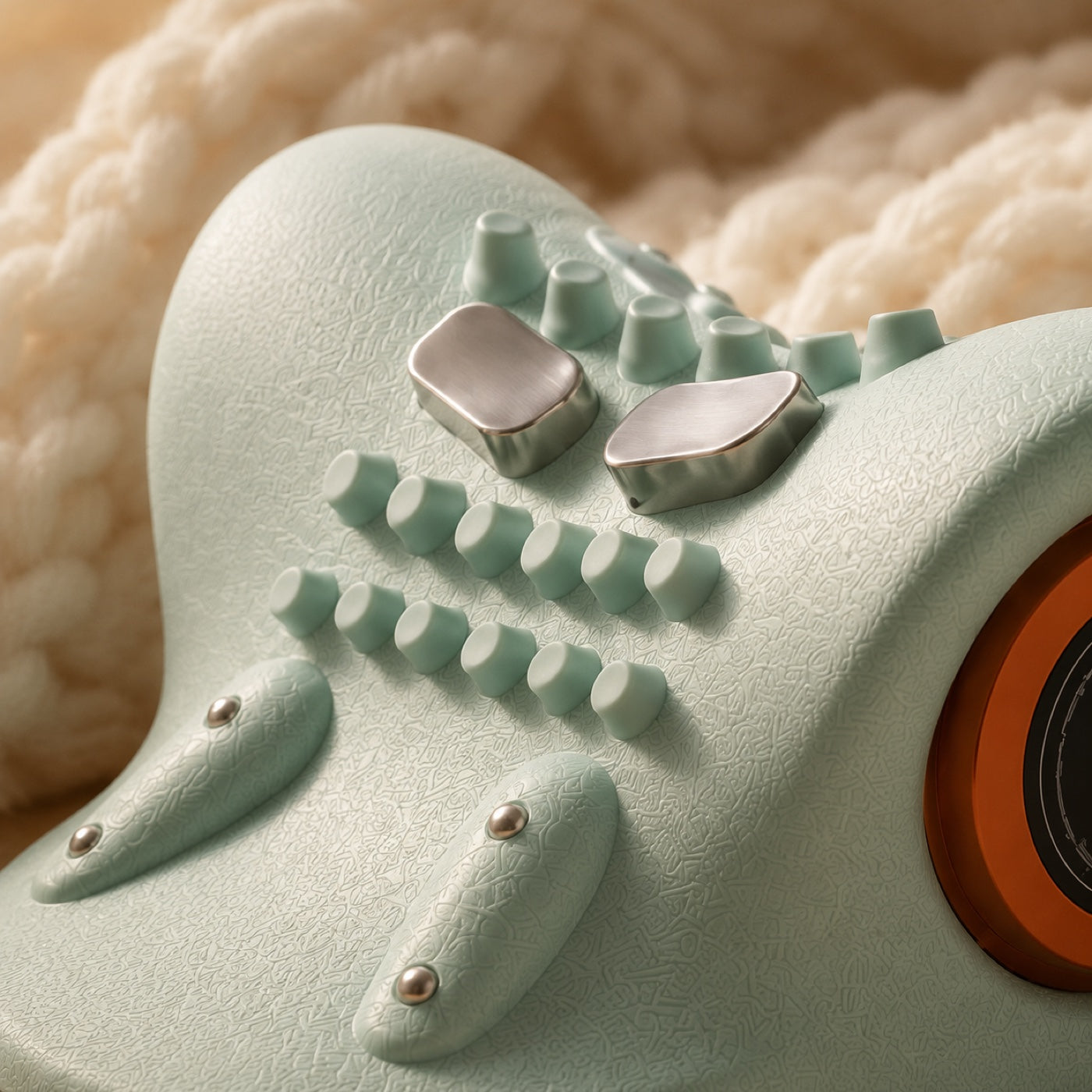 Soft silicone kneading nodes in detail