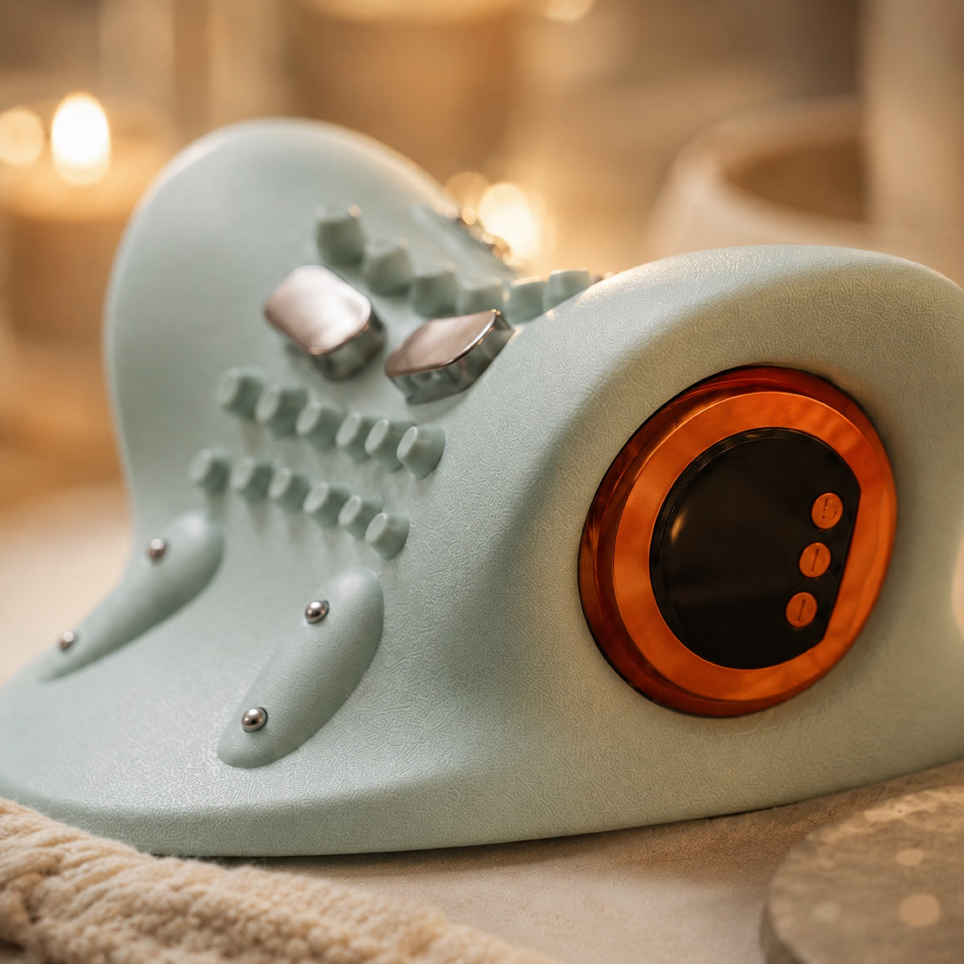 The control dial — one dial for heat, massage and pulses