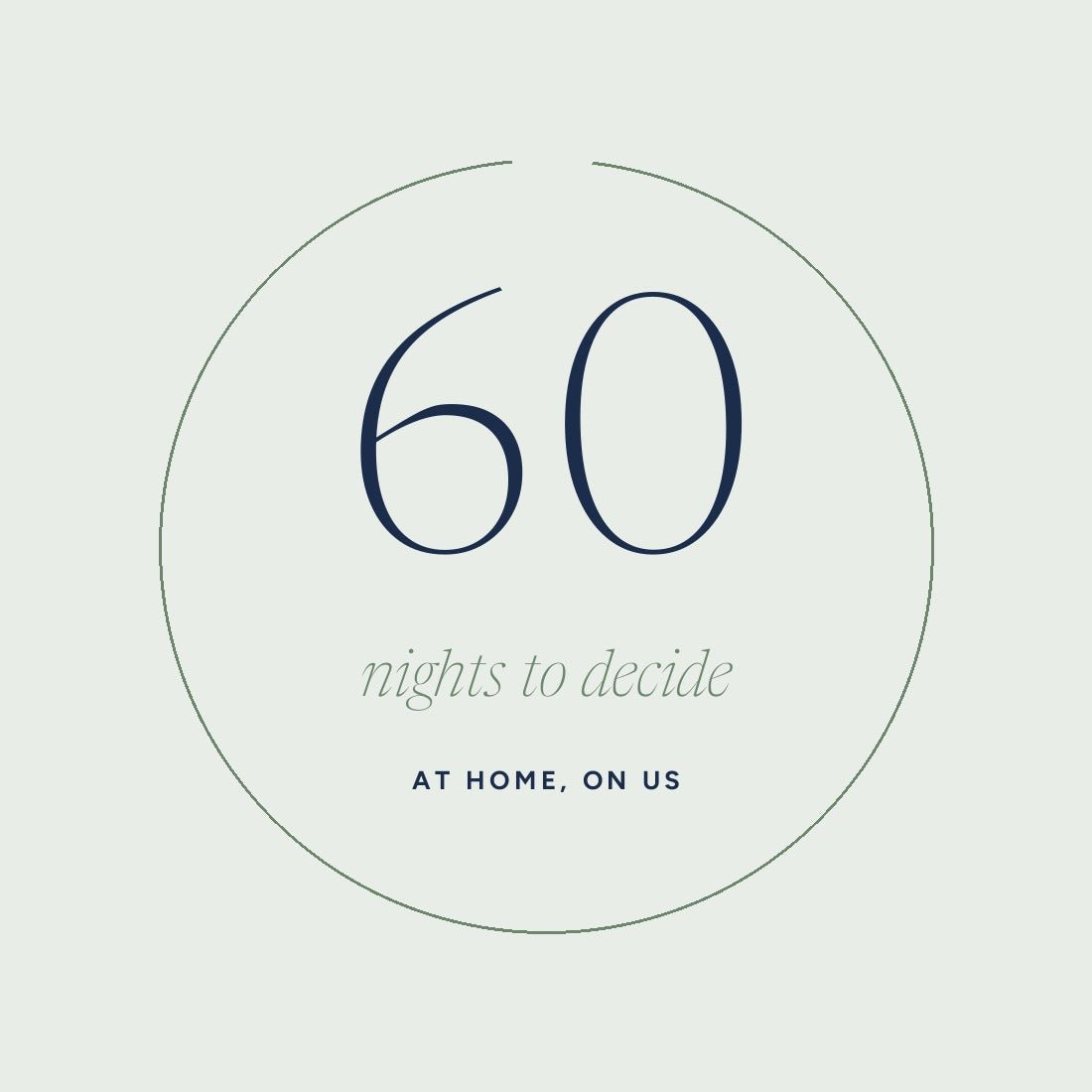 60 nights to decide, at home, on us