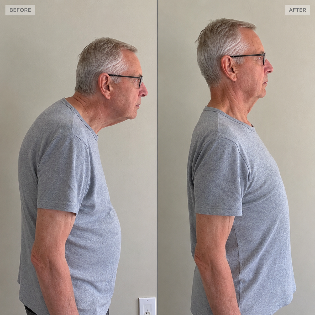 Before and after the daily 15-minute posture reset