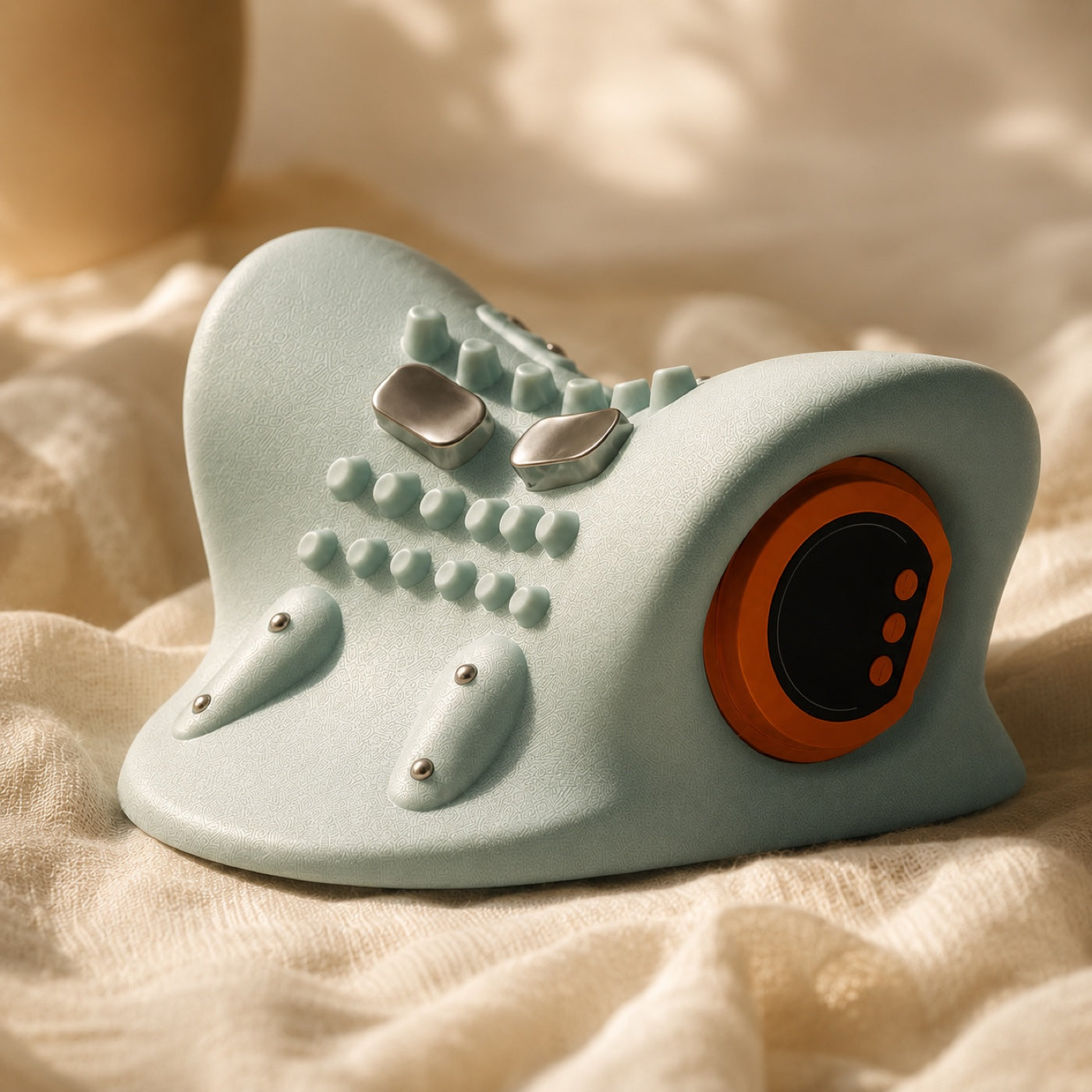 The saddle curve, shaped to cradle your neck