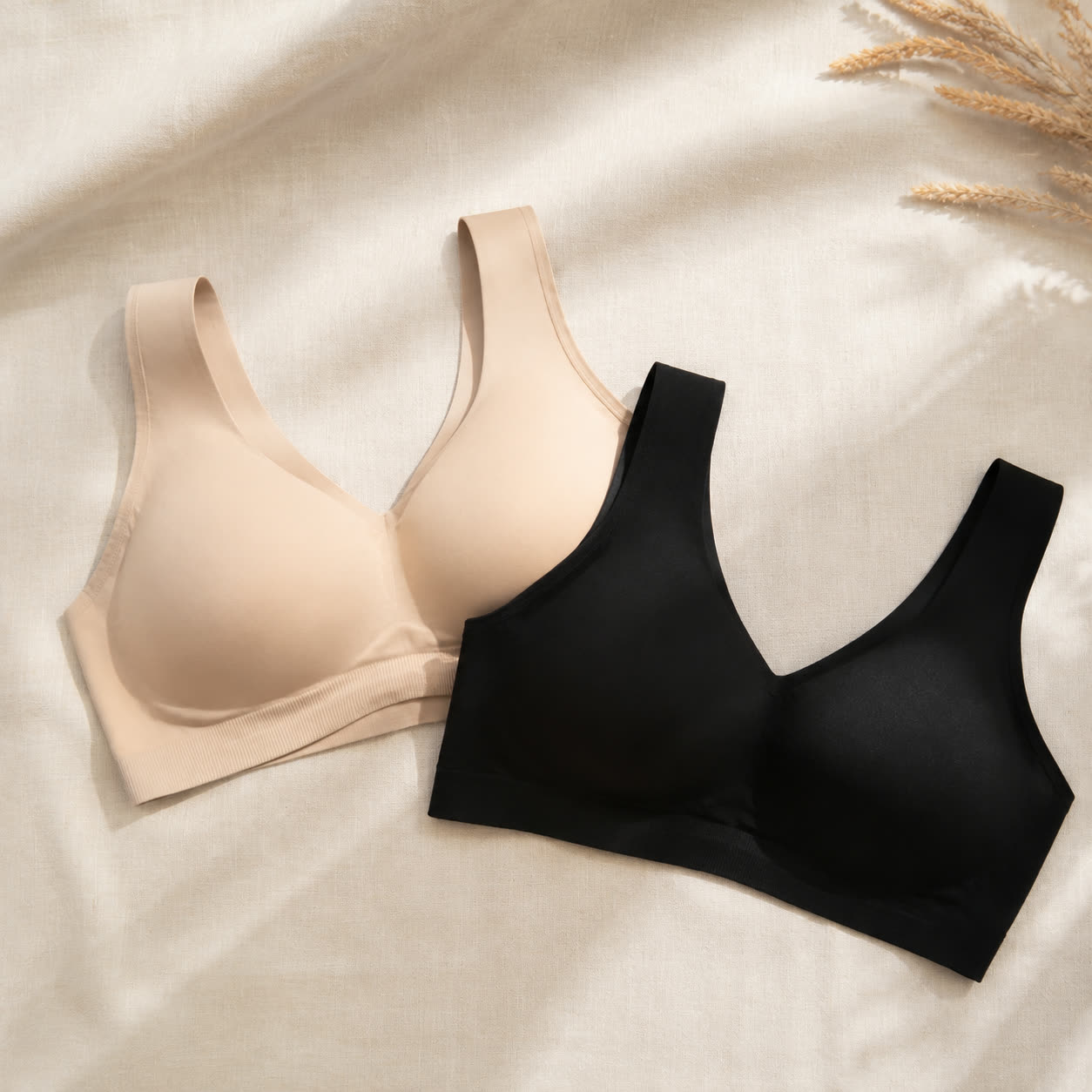 Cervly Secret Support Bra in Beige and Black